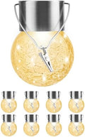 Solar Lights Outdoor Hanging Decorative Globe 8 Pack, Waterproof Solar Lantern with Handle and Clip, Solar Powered Glass Ball Lights for Garden Yard Fence Tree Umbrella Holiday Décor, Warm White by PARTPHONER