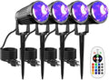 Halloween Christmas LED Spot Lights Outdoor Black Light Projector, 12W Color Changing Landscape Lighting Wired 120V IP65 Waterproof Outdoor Spotlight for Glow Party Garden Yard Indoor Decor(4Pack) by JIAQIYAN