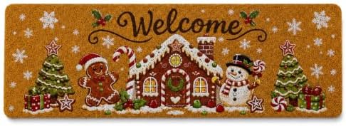 Long Doormat 48x 16 inch Gingerbread Door Mat Christmas Doormat Welcome Door Mat for Winter Christmas Front Door Outdoor Indoor Porch Entrance Decor by Tangren