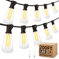 MGVIH Outdoor String Led Patio Lights - 200Ft 60M Outside Waterproof Light ST38 Shatterproof Bulb Connectable Hanging Outdoor Electric Lighting for Backyard Yard Gazebo Porch Party by MGVIH
