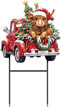 Amyhill Christmas Highland Cow Truck Outdoor Yard Decorations by Amyhill