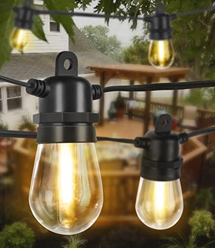 DGE Outdoor LED String Lights 48FT Patio Shatterproof & Waterproof IP65, 18 AWG UL Listed Wire Bright String Light for Patio, Backyard, Gazebo, Porch, Wedding Party by DGE