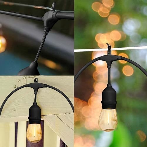 Banord 50FT Outdoor String Lights, S14 Waterproof Patio Lighting, Black - Image 5