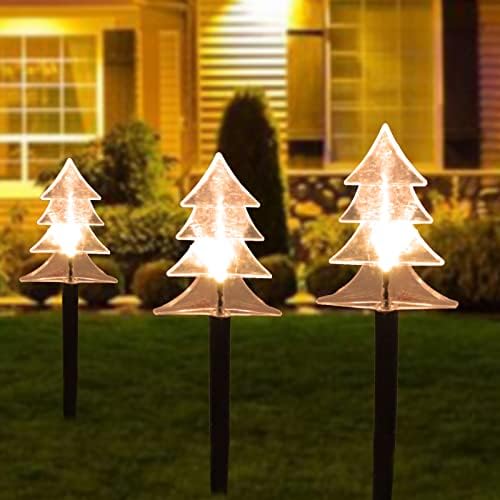 Pathway Christmas Tree LED Waterproof Decorative Lights with Timer, Battery Operated for Indoor and Outdoor Night Landscape Holiday Party Decor (5 Pack) - Image 6
