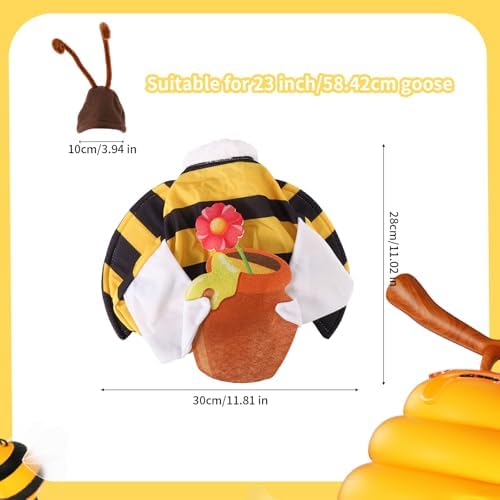 Lyreh Bee Goose Outfit, Polyester Porch Spring Goose Statue Clothes Creative Cute Costume for Outdoor Garden Courtyard Lawn Decoration - Image 2