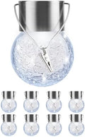 Solar Lights Outdoor Hanging Decorative Globe 8 Pack, Waterproof Solar Lantern with Handle and Clip, Solar Powered Glass Ball Lights for Garden Yard Fence Tree Umbrella Holiday Décor, Cold White by PARTPHONER
