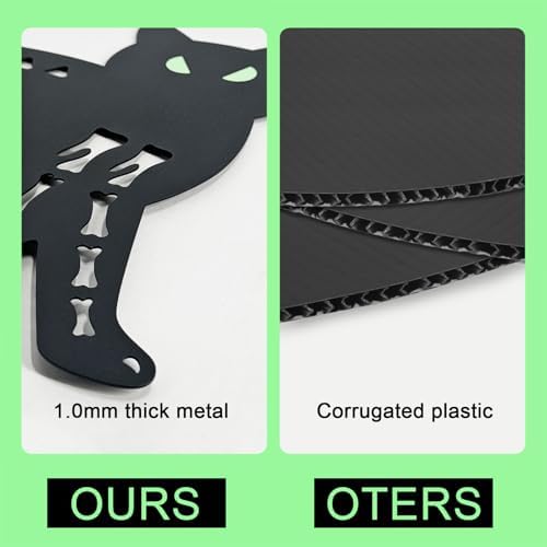 Outdoor Halloween Decorations,Metal Black Cat Silhouette Yard Garden Stakes - Image 3