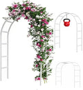 Adorox Metal Garden Arch Trellis for Climbing Plants 7.8ft Outdoor Arch Wedding Halloween Christmas Vine Trellis Pumpkin Archway Assemble Freely 2 Sizes White by ADOROX
