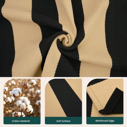 KOZYFLY Brown Black Striped Rug 27.5x43 in Woven Washable Front Door Mat - Image 5
