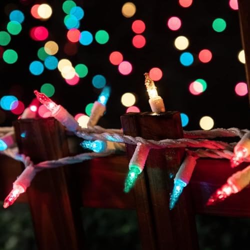 LAMPHOME Multicolour Easter Lights 100 Count 19.6 Feet Incandescent Bulb Mini String Lights for Indoor Christmas Tree Garland Birthday Wedding Easter Party Festival Decoration, White Wire - Image 6