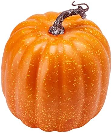 Lucakuins 7Pcs Artificial Pumpkins Fall Decoration Assorted Faux Pumpkin Cute Foam Pumpkins for Home Outside Halloween Decorating (Orange2, One Size) - Image 3