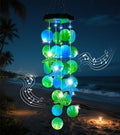 (New) Gift for Women Wife Sister Grandma Mom, Solar Wind Chimes, 2 Modes Natural Shells Outdoor Wind Chime for Garden Yard Window Decor - Blue&Green by FUNIAO