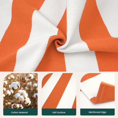 KOZYFLY Striped Rug 3x5 ft Orange and White Halloween Fall Front Door Rugs - Image 5