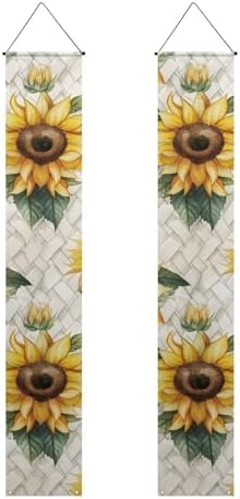 Sunflower Front Door Hanging Banner Spring Porch Sign Hanging Flag Porch Sign for Front Door Outdoor Seasonal Holiday Wedding Yard Decor Farmhouse Indoor Wall Backdrop by WelcometoLuarisgur