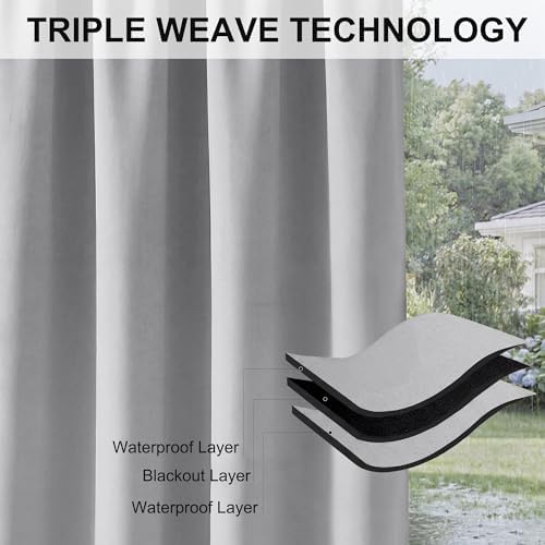 RYB HOME Extra Wide Outdoor Curtains for Patio Waterproof Privacy - Image 6