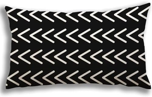 YCOLL Lumbar Pillow Covers 12x20 Set of 4, Modern Sofa Throw Pillow Cover, Decorative Outdoor Linen Fabric Pillow Case for Couch Bed Car, Black - Image 5