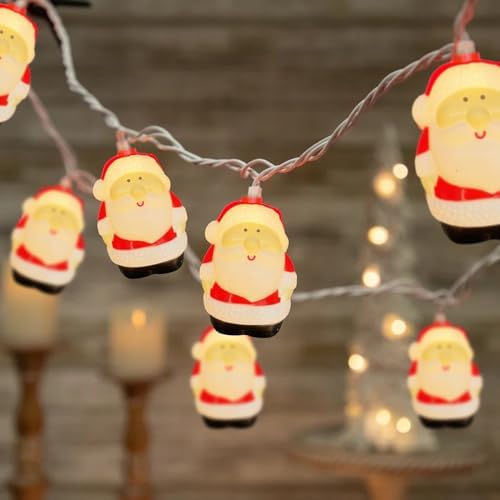 Christmas Santa String Lights, 8.5Ft Christmas Decorations Lights Outdoor with 10 Santa Claus Lights, Plug in Christmas Fairy Lights Waterproof for Indoor Xmas Tree Window Patio Garden Bedroom Decor - Image 3