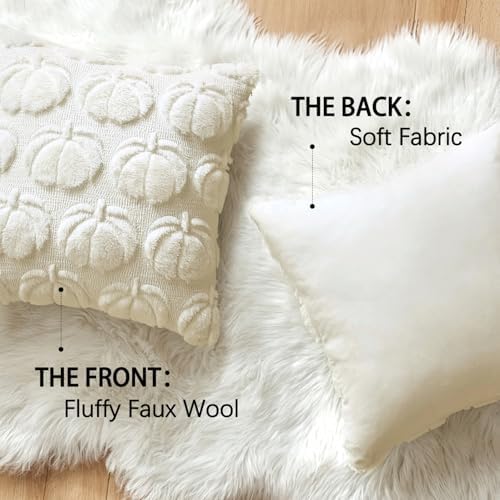 MIULEE Fall Pillow Covers Pumpkin Fall Decor 22x22 Cream White - Image 5