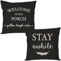 PANDICORN Outdoor Throw Pillow Covers 18x18 Inch Set of 2, Black by PANDICORN