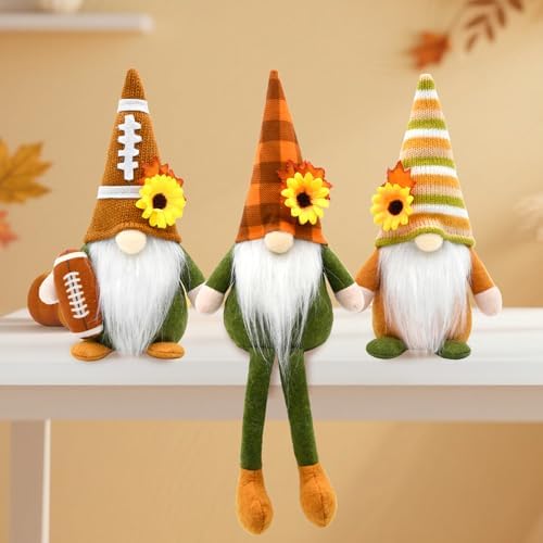 Fall Decorations for Home 3 Pack Fall Football Gnome Decor by AllaboutGnomesDecor