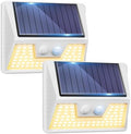 vighep 2Pack White Solar Lights Outdoor Motion Sensor, 3000K Warm Light/3 Lighting Modes, IP65 Waterproof Solar Powered Wall Lights Outside for Garden Fence Backyard Deck Driveway by Vighep