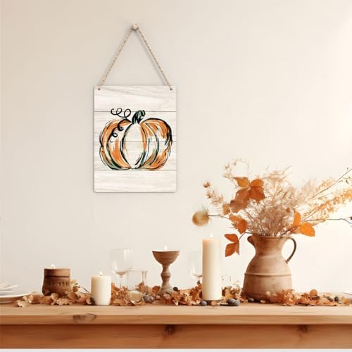 Fall Decorations for Home Fall Pumpkin Decor Fall Signs for Home Decor Thanksgiving Decorations Farmhouse Fall Decor Fall Hanging Decor for Front Door 8 x 10 Inch - Image 4