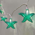 Ocean Themed Starfish String Lights 8.3Ft Marine Fairy String Lights 10 LED Green Starfish Lights, Waterproof Connectable Hanging Tropical Lights for Ocean Room Patio Garden Decor, Warm White by Wxuean