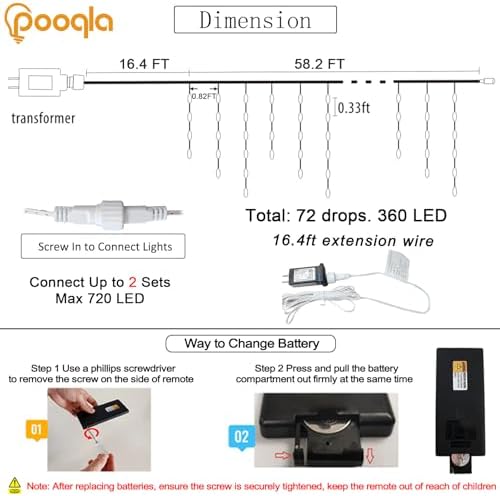 Pooqla 35 Colors Icicle Lights for Outside, 58FT Icicle Christmas Lights - Image 4