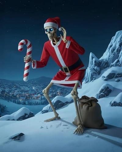 3 Pcs Santa Outfit for 12 Ft Giant Skeleton Christmas Yard Accessories - Image 3
