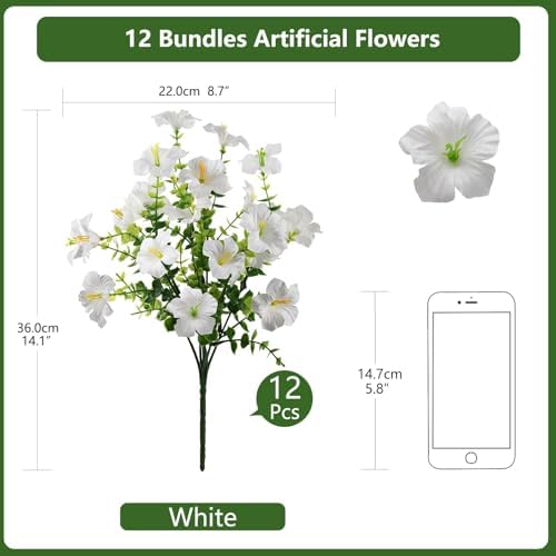 Artificial Fake Petunias Flowers for Outdoors Spring Summer Decoration - Image 2