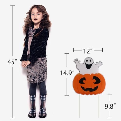 Halloween Decorations Outdoor Yard Stakes - 3 Pack Pumpkin Ghost Yard Signs - Image 5