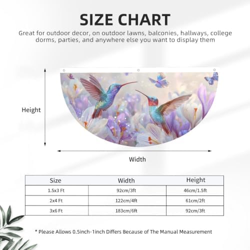 Hummingbird Butterfly Semicircular Hanging Decorative Bunting Flag 2pcs - Image 3