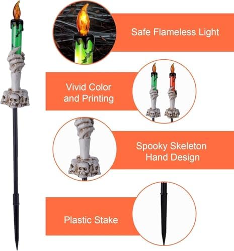 Halloween Decorations Outdoor, Solar Pathway Lights, 20 Pack - Image 3
