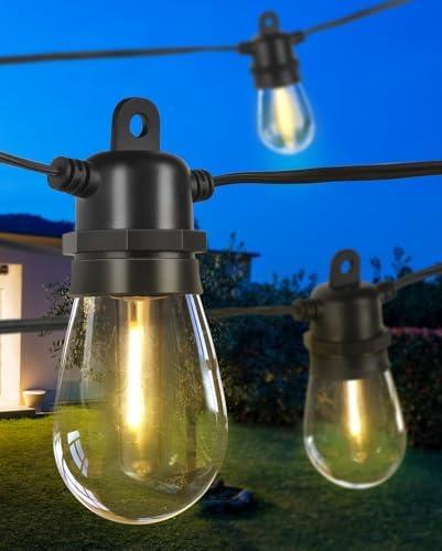 DGE Outdoor Long LED String Lights 96FT Patio String Light Shatterproof & Waterproof IP65, 18 AWG UL Listed Wire Bright String Light for Patio, Backyard, Gazebo, Porch, Wedding Party by DGE