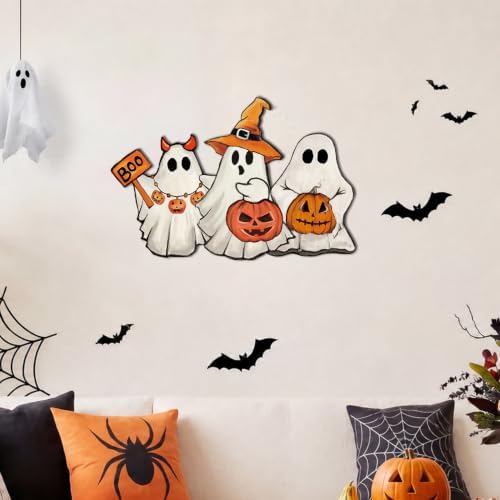Smile Halloween Yard Signs Foldable Ghost Pumpkin Lawn Sign Outdoor Decorations - Image 4