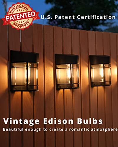 Solar Fence Lights, 8 Pack Deck Light Waterproof Solar Outdoor Lights for Garden Fence Post Backyard Decor, Brown - Image 2
