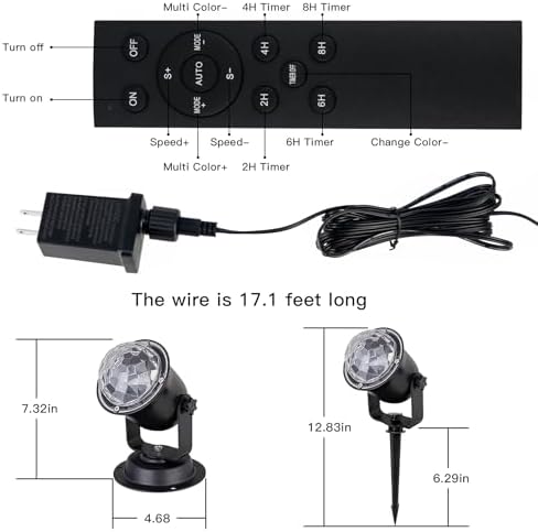 Hekation Christmas Halloween Projector Lights Outdoor, Projector Lights Outdoor Decorations for Yard, 15 Colors Water Wave Ocean Effect Night Lights Projector, Waterproof, Remote, Timing - Image 5