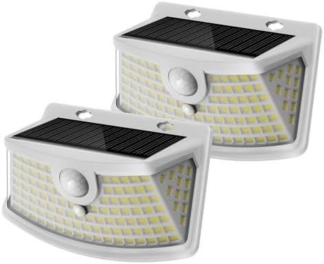 Aootek Solar Motion Sensor Lights Outdoor 120 LEDs, White, 2 Pack by Lightupeveryconer