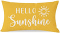 PANDICORN Hello Sunshine Throw Pillow Cover 12x20 Inch Sun, Yellow by PANDICORN