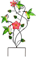 Juegoal 28 Inch Hummingbirds Garden Stake Decor, Colorful Look & Personalities Flowers Metal Wall Art Spring Decoration, Yard Outdoor Lawn Pathway Patio Ornaments by Juegoal