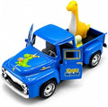Mini Vintage Metal Birthday Truck with Dinosaur and Eggs, Blue Happy Birthday Pickup Truck Tabletop Decoration, Dinosaur Birthday Party Centerpiece and Decorative Gift for Boys and Dinosaur Fans by YIPRONS