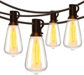 Ollny 50FT Outdoor String Lights, Shatterproof Connectable Patio Lights with 25+2 Spare ST38 Vintage Bulbs, 2200K Warm White Waterproof Outside Hanging Light for Camping Yard Gazebo Porch Balcony by Ollny