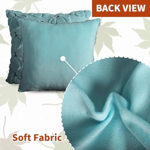 Fall Pillow Covers 20x20 Set of 2 Light Blue Pumpkin Decorations for Home - Image 5