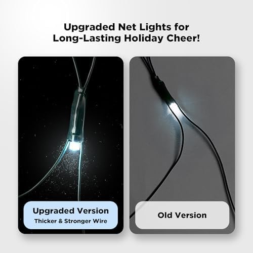 BlcTec Upgraded Outdoor Christmas Lights 280LED 10ft x 6.7ft Christmas Net Lights with UL Certified, 8 Modes, Timer, Connectable, Waterproof & Thick Wire for Bushes, Shrubs Decorations, Cool White - Image 3