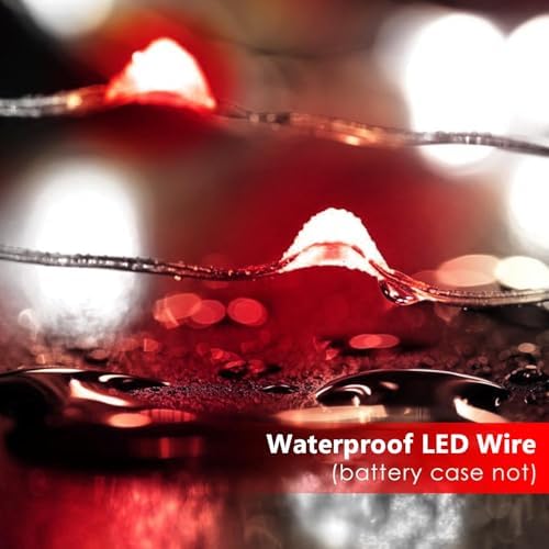 4 Pack Fairy Lights Battery Operated with Timer 16FT 50 LED Red and White - Image 2