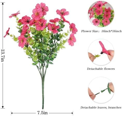 AGIRL Artificial Flowers Outdoor UV Resistant Fake Plant Garden Patio Decor - Image 2