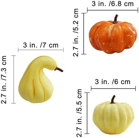 Winlyn 30 Pcs Assorted Rustic Harvest Artificial Pumpkins Gourds Squashes Decorative Fall Pumpkins Fake Foam Pumpkins Autumn Party Thanksgiving Halloween Table Centerpiece Wreath Mantle Bowl Filler - Image 2