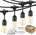 120FT Outdoor String Lights Waterproof with 40 Shatterproof Edison Bulbs by Skeerei