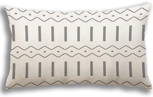 YCOLL Lumbar Pillow Covers 12x20 Set of 4, Modern Sofa Throw Pillow Cover, Decorative Outdoor Linen Fabric Pillow Case for Couch Bed Car，Gray - Image 4
