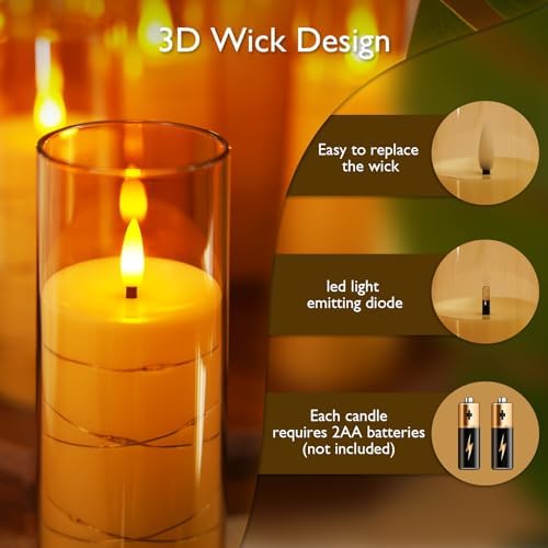 Raycare 9 Pcs Flameless Battery Operated Pillar Candles with Remote Timer - Image 5